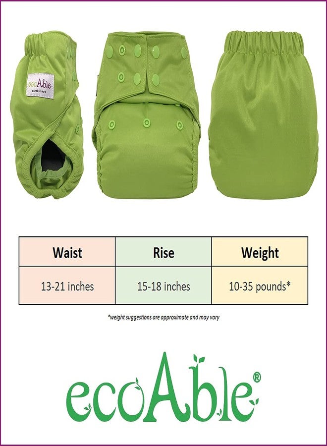 Ecoable Reusable Waterproof Diaper Cover Shell: for Baby Prefold Cloth Diapers, Flats, Fitted or Inserts (Clouds and Rainbows) - Image 2